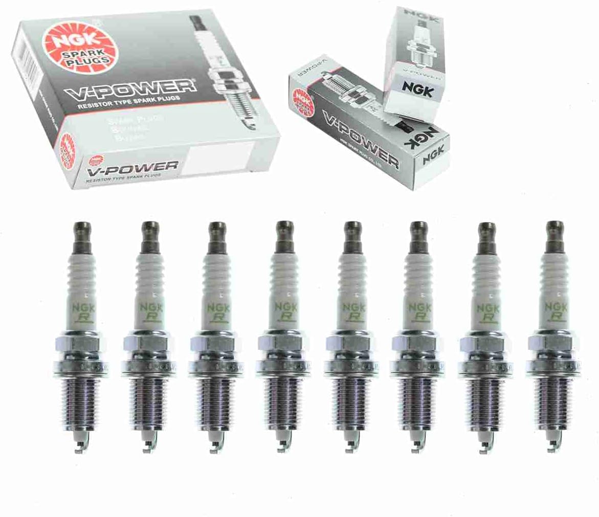 8 pc NGK V-Power Spark Plugs compatible with BMW 650i 4.8L V8 2006-2010