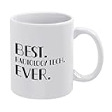 DDzkgz Radiology Tech Coffee Mugs Best Radiology Tech Ever X Ray 11 Ounce White Boho Mug - Cute Coffee And Tea Mug - Ceramic Coffee Mugs For Women And Men