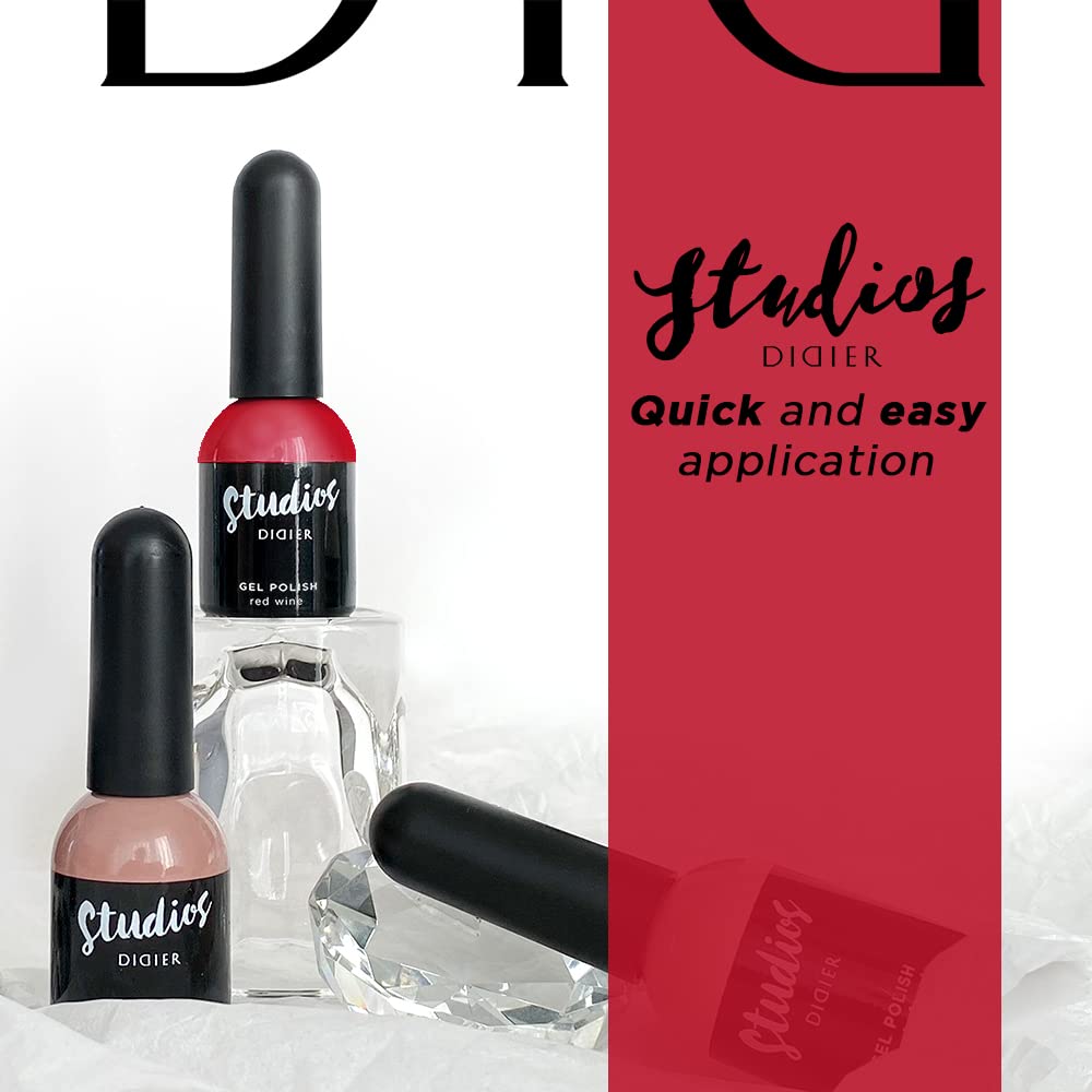 DIDIER LAB Premium Studios Smalto Semipermanente Unghie - Red Wine - Gel Polish UV LED TPO Free - Lunga Durata e Facile da Usare - Alta Pigmentazione - Smalto Gel Soak-Off Resistente - 8ml - 5