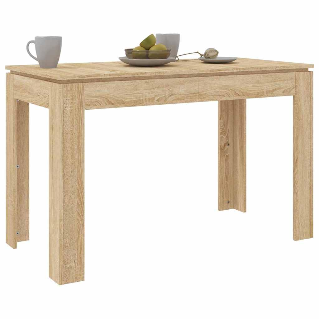 Mesa de comedor de roble Sonoma, 120 x 60 x 76 cm, material de madera, para comedor y cocina, con fácil montaje y limpieza