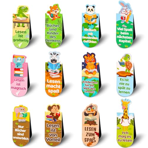 24 Stück Magnetische Lesezeichen Weihnachten, Adventskalender...