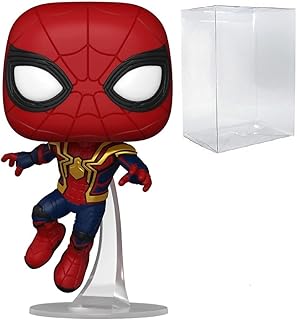 POP Marvel: Spider-Man: No Way Home - Spider-Man Leaping #1157 Funko Vinyl Figure (Bundled with Compatible Box Protector Case), Multicolor, 3.75 inches