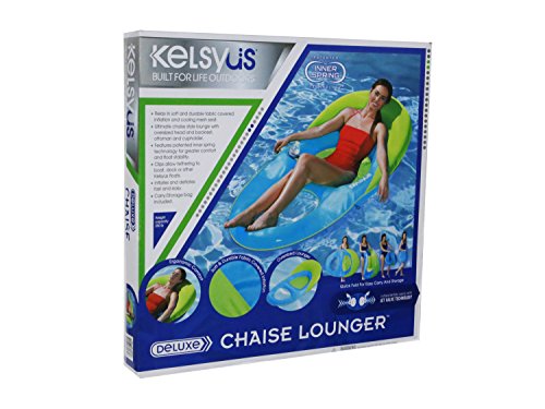 Kelsyus Deluxe Chaise Lounger- Aqua/ Lime Green - Thumbnail 4