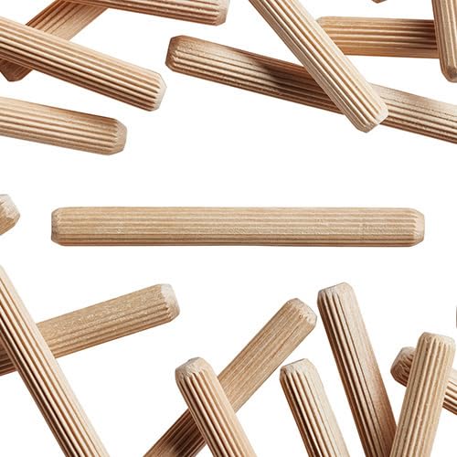 WidgetCo 5/16" x 3" Wood Dowel Pins, Multi-Groove (Qty 100)