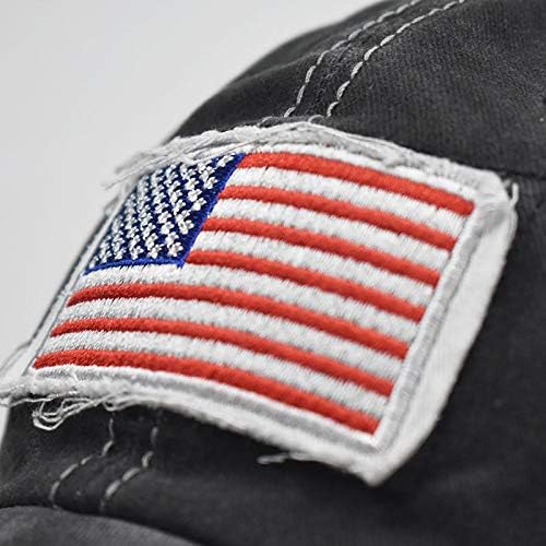 Miniatura 5 de Sombrero de cola de caballo desgastado para mujer, diseño de bandera americana, gorra de cola de caballo alta