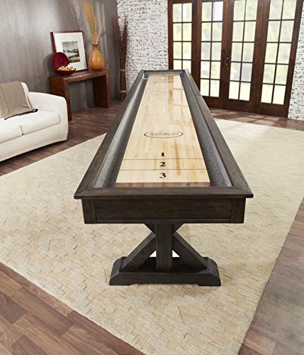 Playcraft Brazos River 14\' Weathered Black Pro-Style Shuffleboard Table