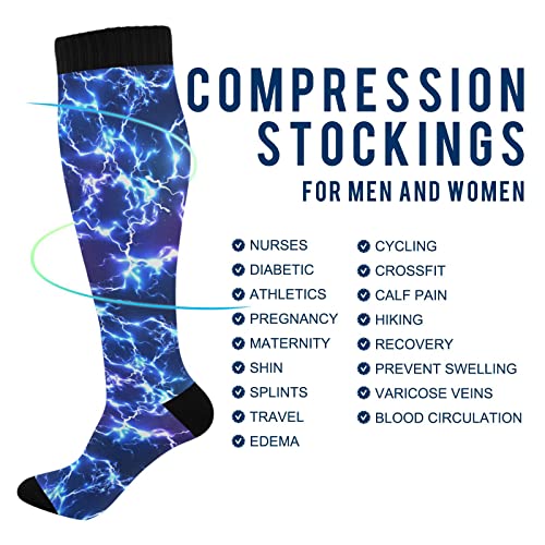 Image of Compression Socks for Women & Men, Knee High Socks for Circulation Medical Running Athletic Nurse Travel