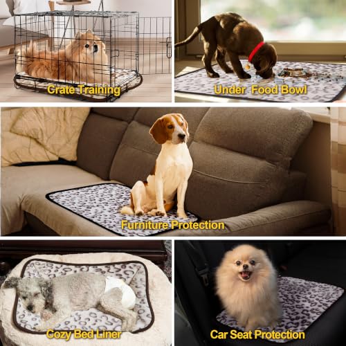 Image of Qeils Reusable Puppy Pads, 2 Pack Washable Pee Pads for Dogs, Waterproof Non Slip Wee Wee pad, Absorbent and Leakproof Training Mats for Potty, Crate, Playpen, Bed, Sofa, 16 inchx 30 inch