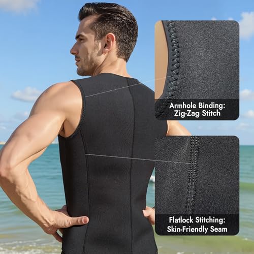 Chaleco de Neopreno para Hombre y Mujer, 3mm con Cierre Frontal, Top para Buceo y Deportes Acuáticos miniatura 4