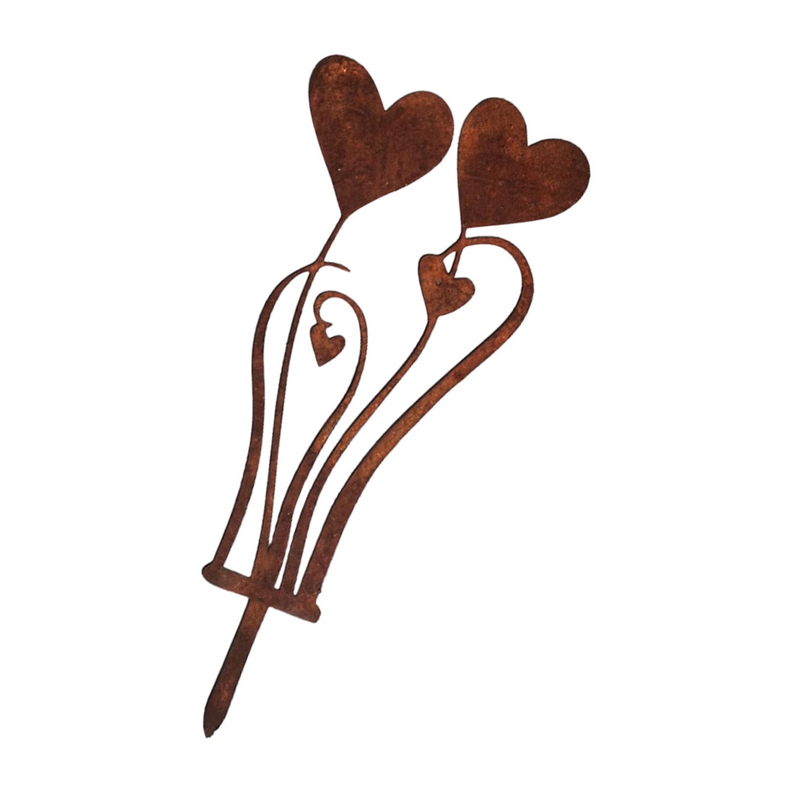 carotoe Duty Wrought Iron Flower Stake Preservation Coating Landscape Sculpture for Garden Pathway Heart Shape Garden Sculpture