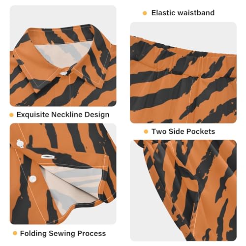Image of Sunflower Floral Yellow Black Short Sleeve Hawaiian Button Down Shirts and Short Sets for Boys Toddler Summer Outfits