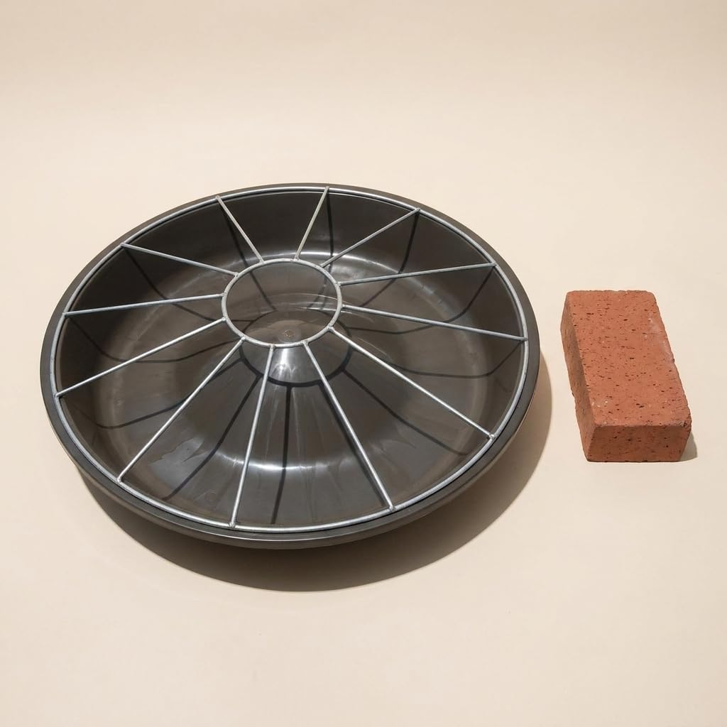 Mangiatoia automatica per pollame, in plastica resistente per allevamento, Abbeveratoio rotondo per anatre e oche da 60 cm con 10 fori [telaio singolo]