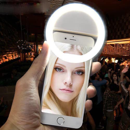 Portable LED Ring Selfie Light for All Smartphones, Tablets Enhancing