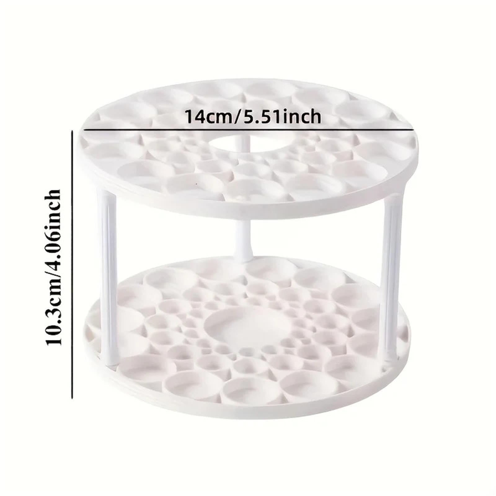 Organizer da Scrivania Rotante Portaspazzole rotante | Elegante organizer in plastica bianca for pennelli artistici, salvaspazio con finitura satinata
