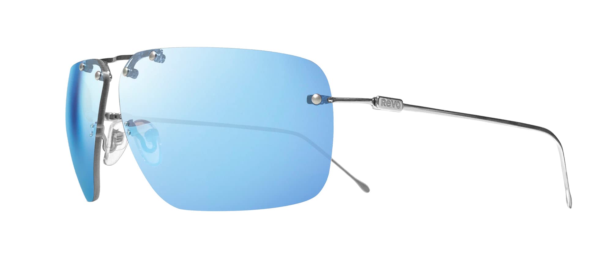 Revo Sunglasses Air 1: Polarized Lens with Rimless Titanium Rectangular Frame