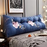 Dreieckiges Kopfteilkissen für Einzel-/Doppelbett, atmungsaktiv, Baumwolle, Leinen...