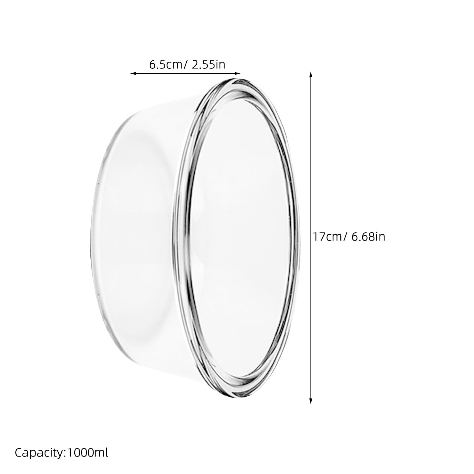 Operitacx 2 Glas-Backformen für Heißluftfritteuse, 1000 ml / 33,8 oz, kleine ofenfeste Glasschüsseln, Kochgeschirr zum Backen, Dämpfen, für Eier, Käse und Reis