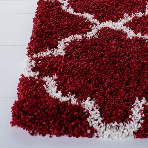Image of Modern Micro Fiber Rug /Carpet for Hall, Bedroom, Kichen, Kids Room, Baby Room Etc.Color-. Red Ivory II Size 3x5 feet