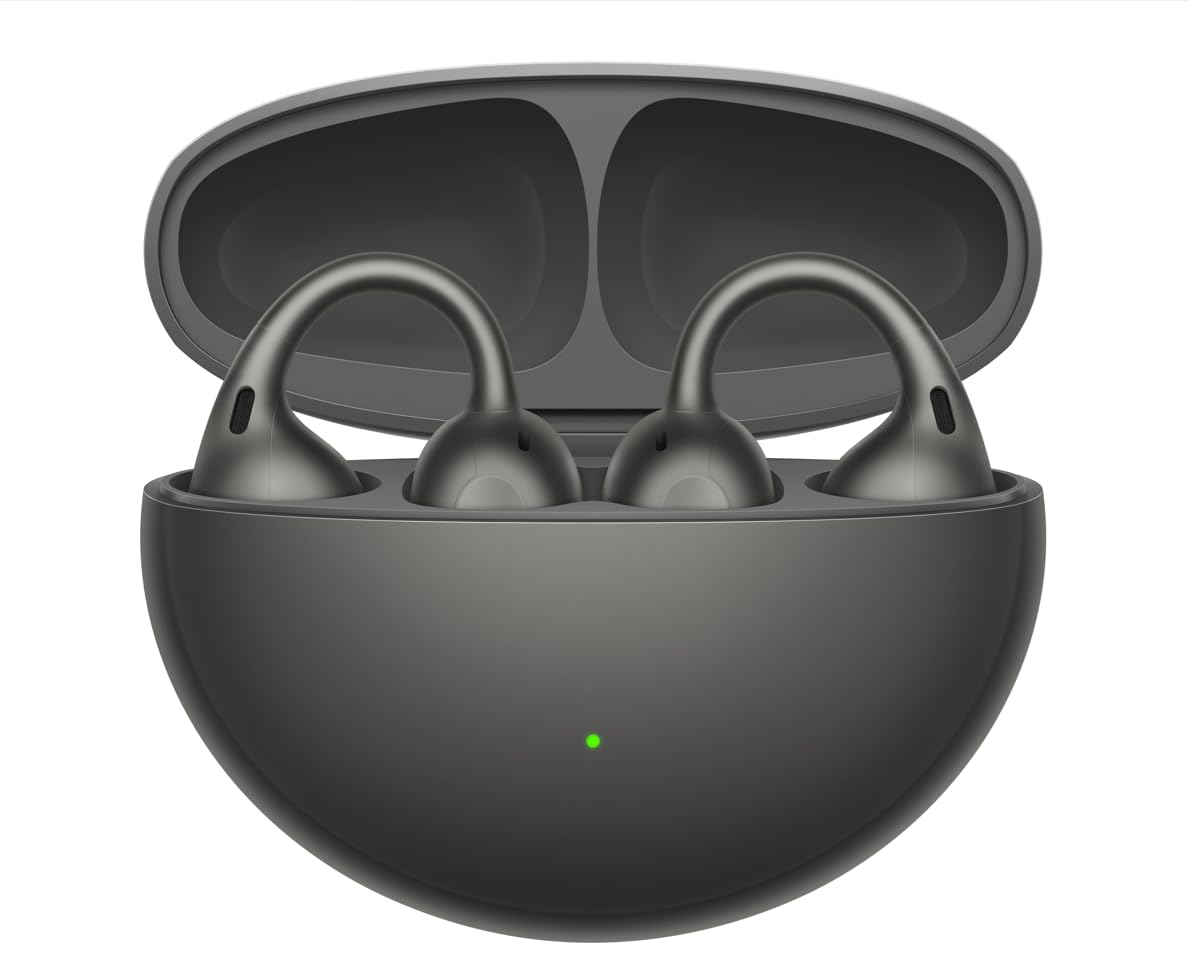 OPPO Enco Clip2 - Auricolari Bluetooth 6.1 Senza Fili, Suono Dynaudio, fino a 40h di Batteria, IP55, Ultra Leggeri 5.2g, Cancellazione del Rumore nelle Chiamate, Grigio