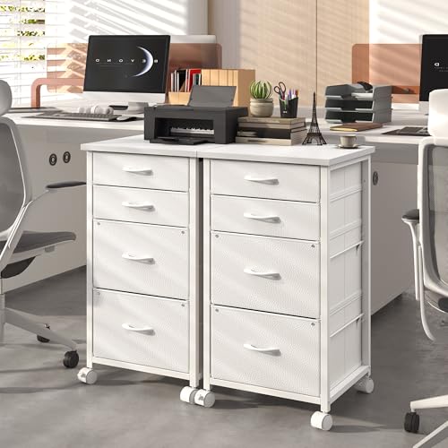 Image of DurayLoly 4-Drawer Rolling File Cabinet Fits A4 Letter Size For Home Office