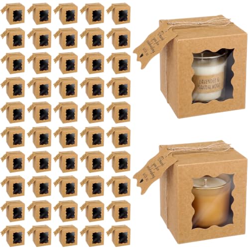 Boîtes d'emballage pour bougies en vrac Tobeelec avec étiquettes merci pour fête