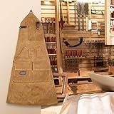 LEFOR·Z Work Apron with 10 Pockets,Waxed Canvas Woodworking Apron for Men with Magnetic Pocket,Waterproof Tool Apron Workshop Apron,Cross-Back Adjustable from M to XXL,Brown - Image 6