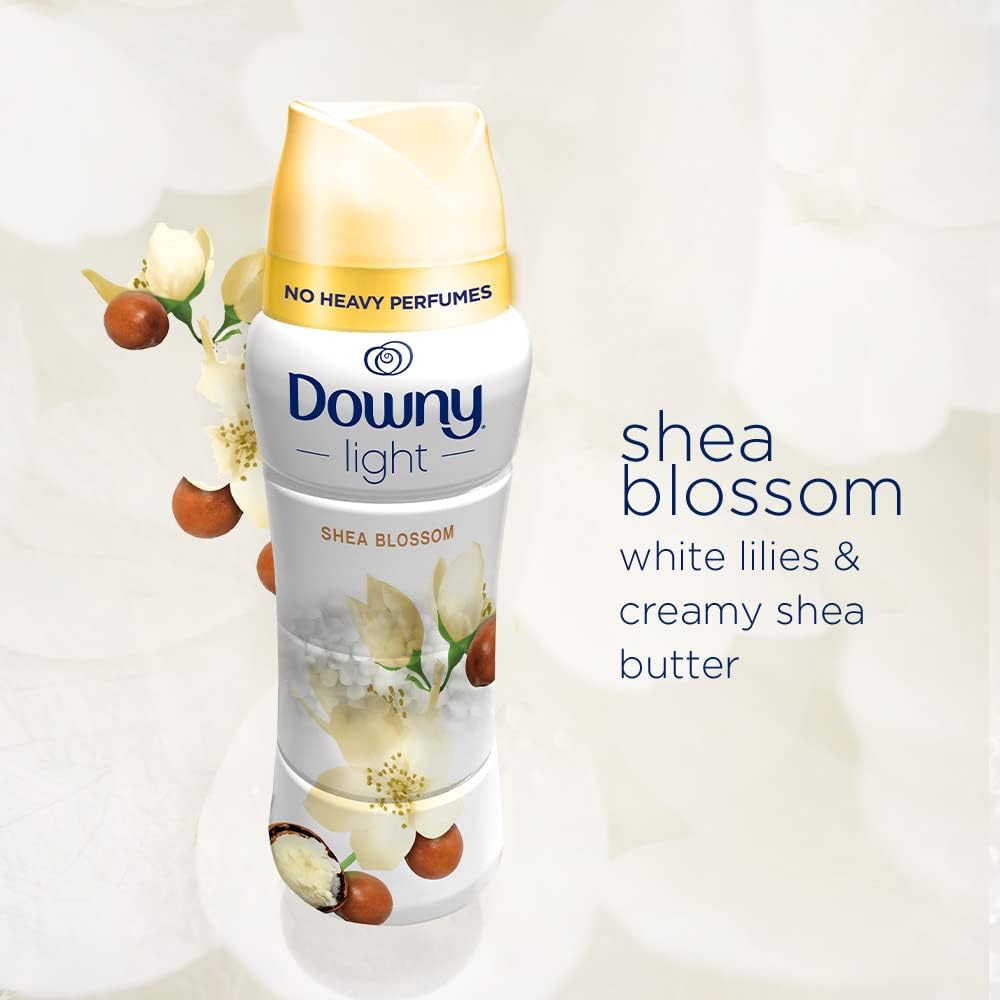 Downy Light Laundry Scent Booster Beads for Washer, Shea Blossom, 20.1 oz, with No Heavy Perfumes