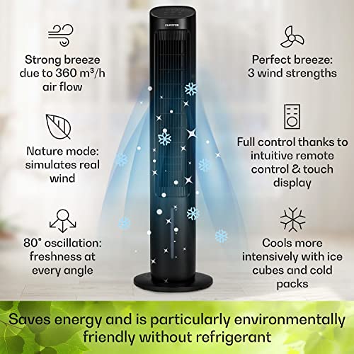 Klarstein Mobiele airconditioner, 5-in-1 mobiele luchtkoeler met nachtmodus, ventilator, stil, luchtbevochtiger en luchtreiniger, mobiele airconditioner zonder afvoerslang, torenventilator 360 m³/u, - Afbeelding 4