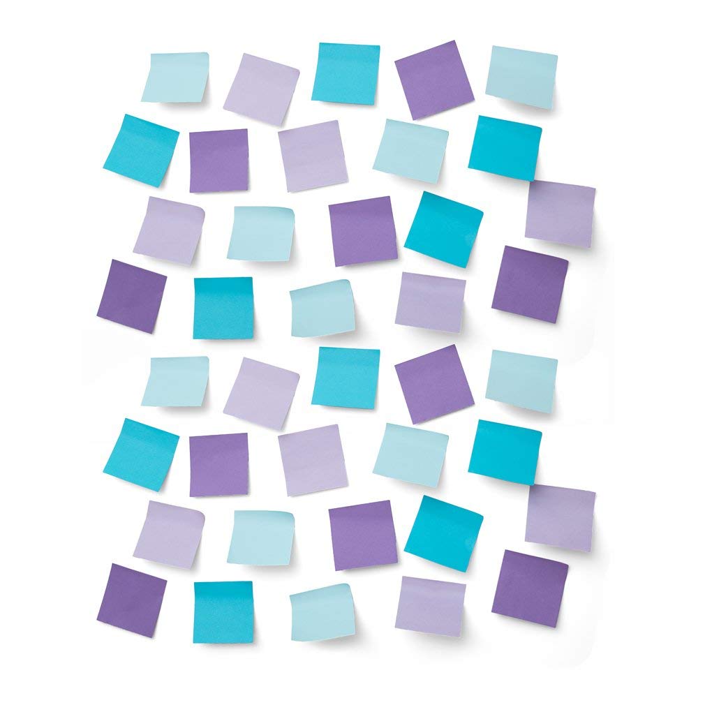 Amazon.co.jp: 強粘着 ふせん ノート 付箋 パステル 水色5色 75×75mm