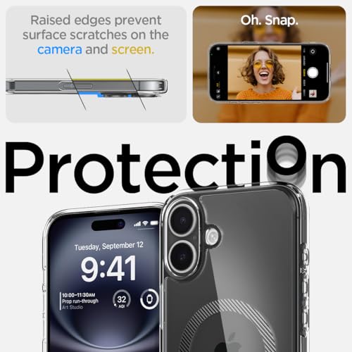 Image of Spigen for iPhone 16 Case, Ultra Hybrid MagFit [Anti-Yellowing] [Compatible with Magsafe] - Carbon Fiber