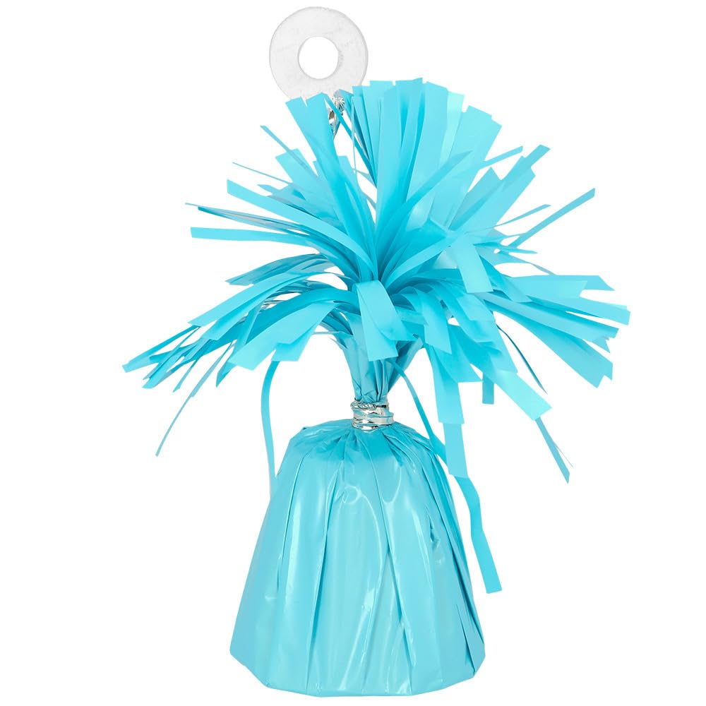 Boland - 16 x Metallic Foil Balloon Weights 160-180g Balloon Weights for Balloons and Helium Balloons Light Blue - Image 2