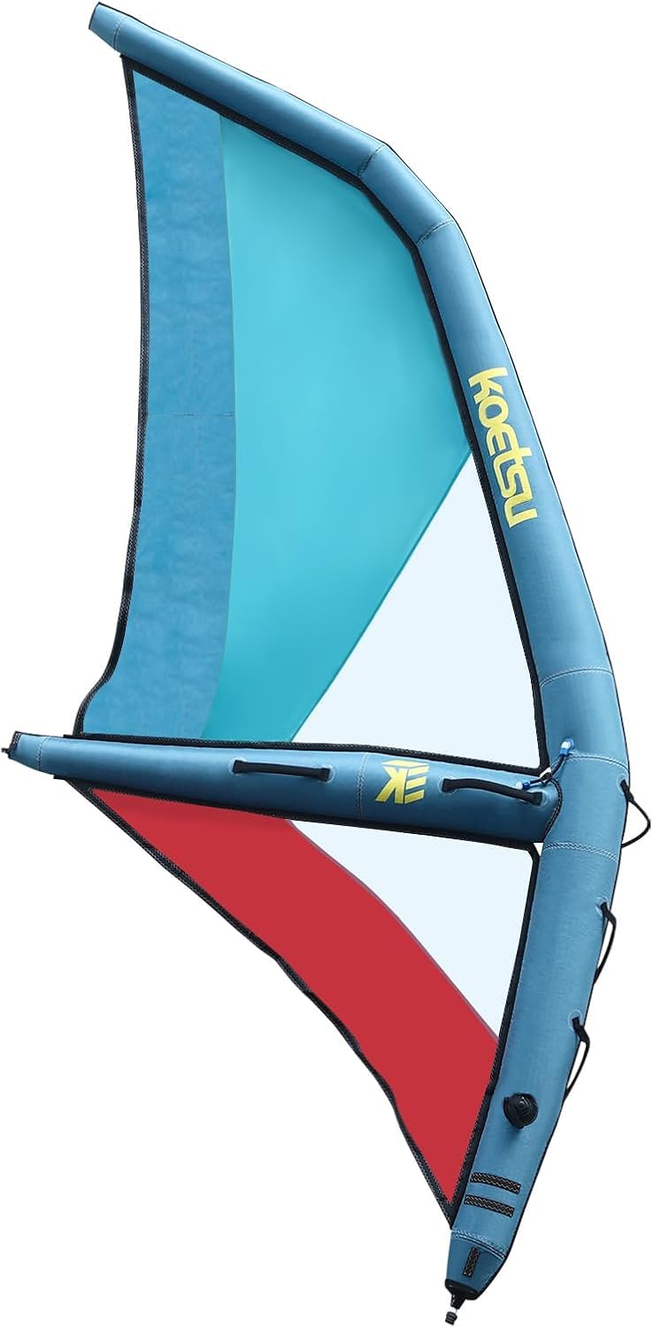 Aufblasbarer Surfflügel Handheld Windsurfing Segel mit 360° drehbarer Basis und Luftpumpe für Wing Board Surfen und Wasseraktivitäten