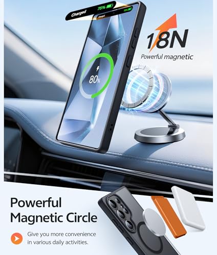 Image of FNTCASE for Samsung Galaxy S24 Ultra Case: [Fit for Magsafe] [Full Camera Protection] Translucent Matte Cases with [Screen Protector] Military Grade Shockproof Protective Phone Cover