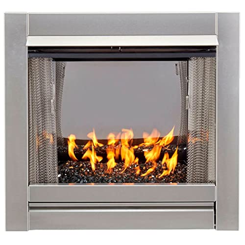 Duluth-Forge-Ventless-Stainless-Outdoor-Gas-Fireplace-Insert-with-Reflective-Black-Glass-Media-24000-BTU-Manual-Control-Model-DF450SS-G-RBLK - Urban Country Home Decor Duluth-Forge-Ventless-Stainless-Outdoor-Gas-Fireplace-Insert-with-Reflective-Black-Glass-Media-24000-BTU-Manual-Control-Model-DF450SS-G-RBLK