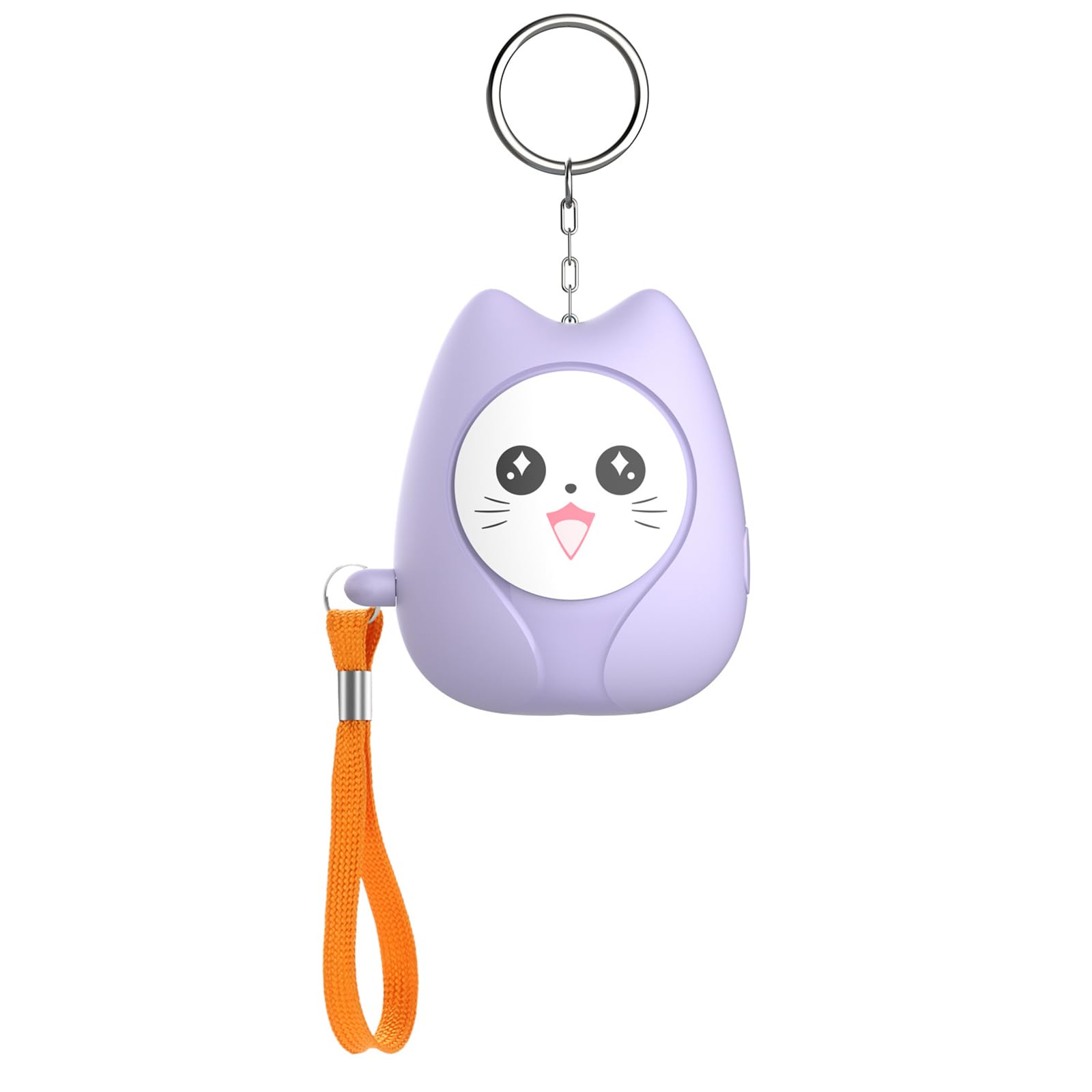 Cat-Shaped Personal Alarm for Women - ersonal Alarms for Women, 130DB Loud Safety Alarm Keychain with LED Flashlight, for Women, Girls, Kids, Elderly (purple)