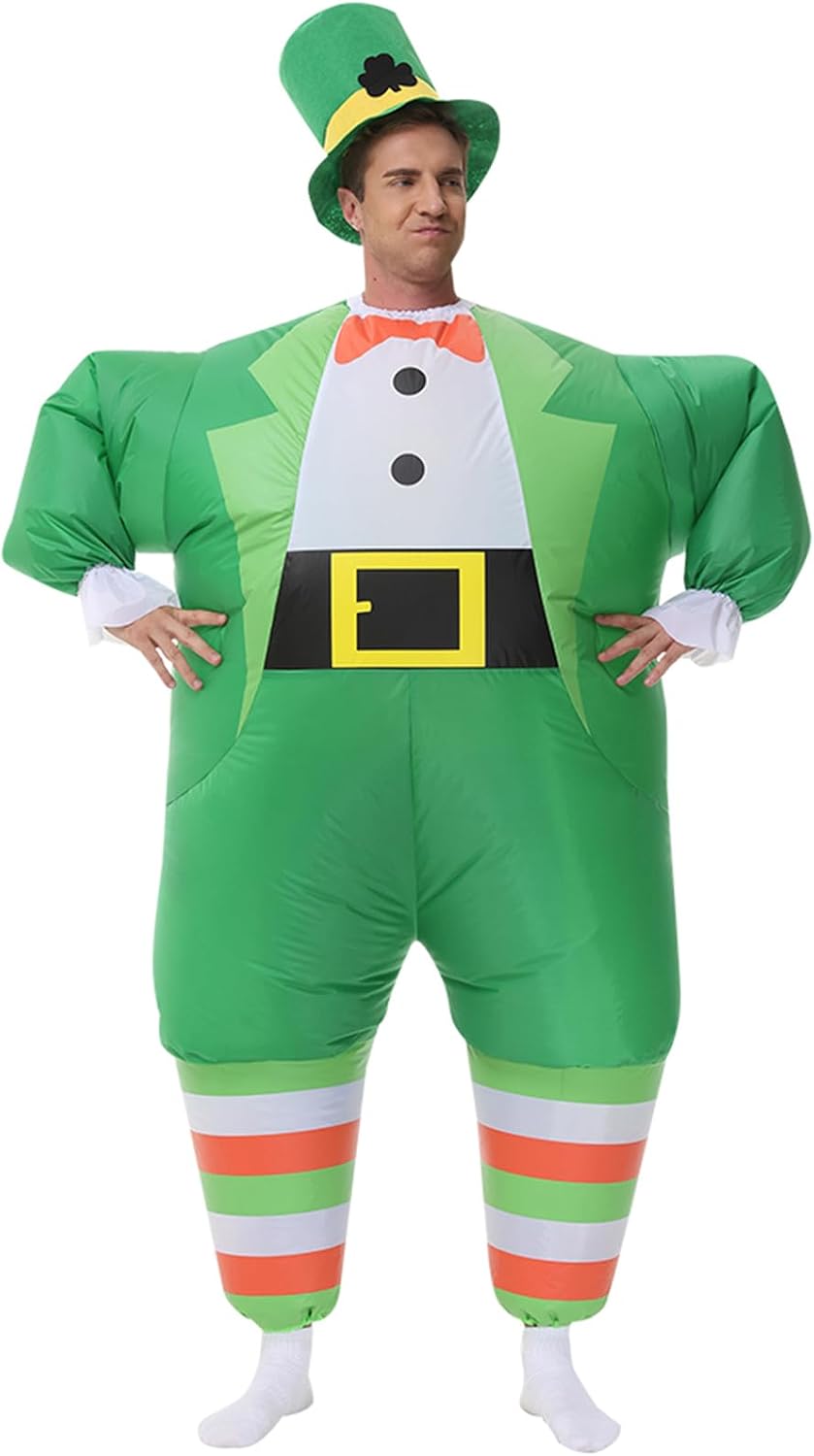 Inflatable Leprechaun Costume Adult irish Blow up Costume leprechaun Outfit Men st patricks day costume irish suit