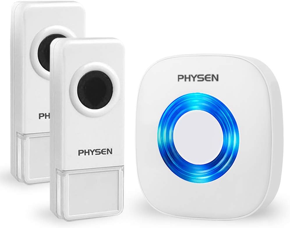 PHYSEN Model CW Waterproof Wireless Doorbell kit with 2 Push Buttons