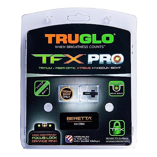 Image of Truglo TFX PRO Handgun Sight, Glowing Shock Proof Tritium and Fiber Optic Night Sight for Handguns, Compact, Durable, and Snag Free Sight