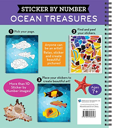 Publications International Brain Games - Sticker by Number: Ocean Treasures
