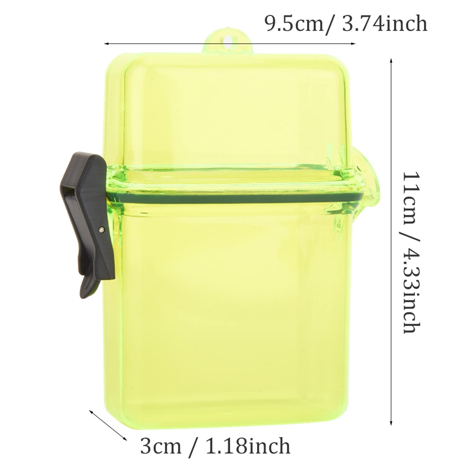 Suche Pudełko do Nurkowania, 11x9.5x3cm Plastikowy Przezroczysty Pojemnik Podwodny Pudełko do Nurkowania z Hakiem na Linę do Surfowania Kajak Kajak Nurkowanie Snorkeling(Przezroczysty żółty)