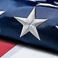 American Flag 4x6 FT Outdoor, Heavy Duty High Wind US Flag, Embroidered Stars, Sewn Stripes, Brass Grommets, Indestructible Tough Double Sided United States Flag Suitable for Outside Use