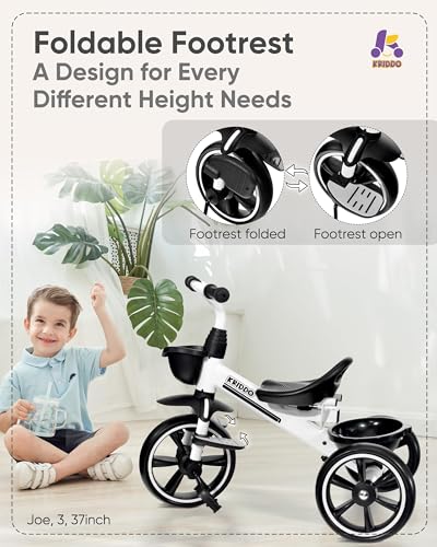 image for KRIDDO 2-in-1 Toddler Tricycle for Ages 18 Months to 5 Years Old - Ext