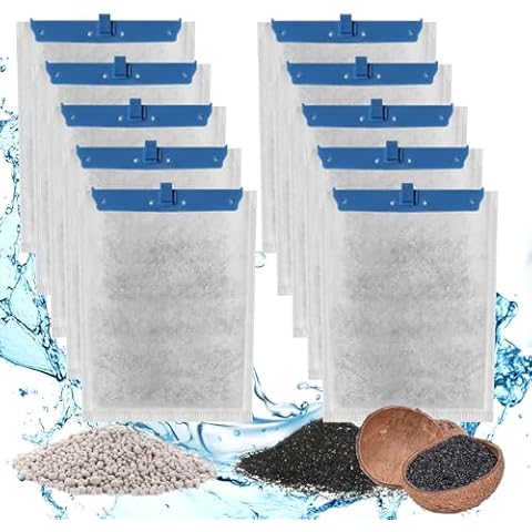 FUNSWTM Medium Fish Tank Filter Cartridges for Tetra Whisper Bio-Bag Filter: 10Pcs Aquarium Filter Cartridge Compatible with Tetra Whisper Filters 10i/IQ10/PF10,Tetra Whisper Power Filter 5-10Gallons Cover