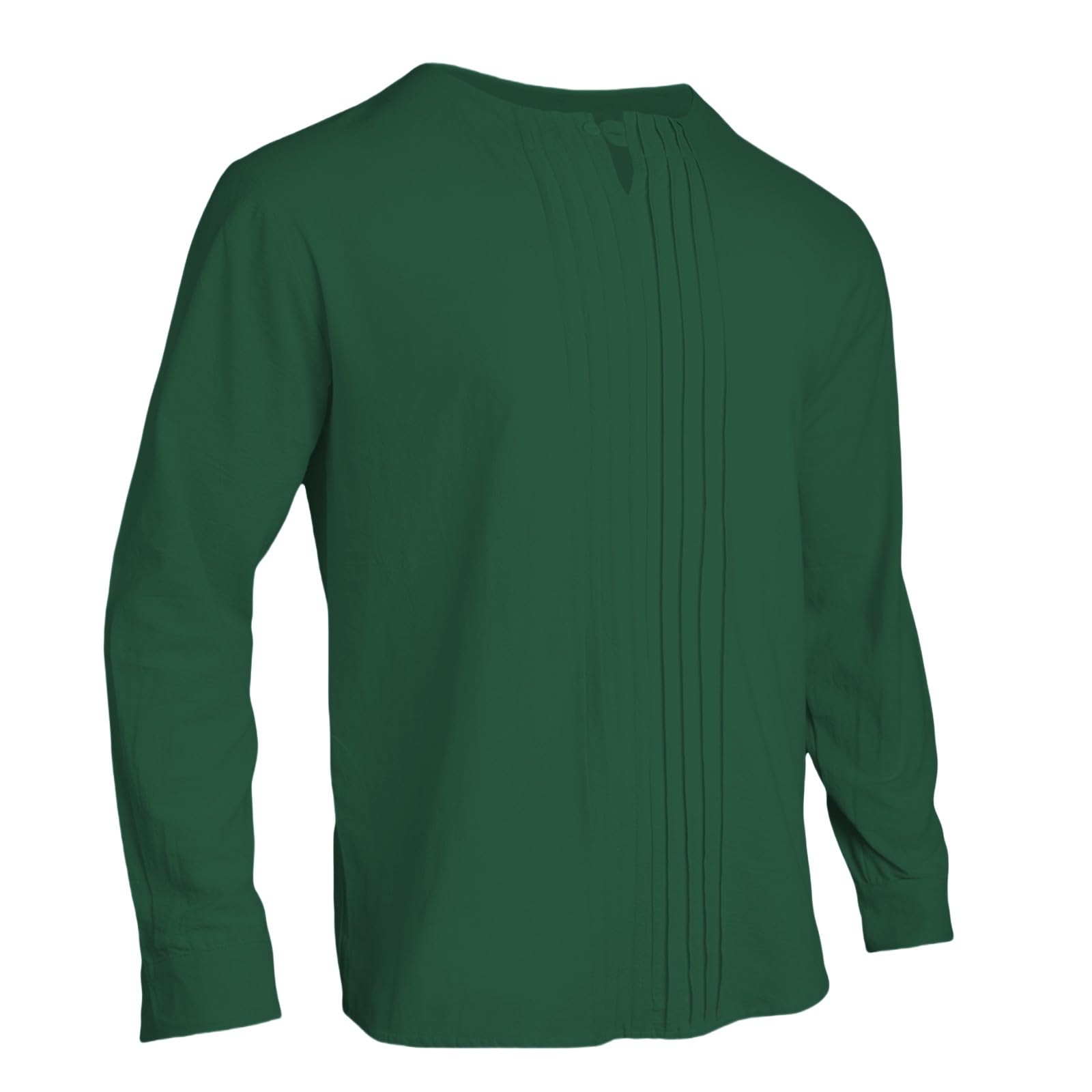 Generico Maglia Henry Uomo Collo Rotondo Maniche Lunghe in Lino Tinta Unica, Taglio Comodo per Autunno E Inverno Stile Sportivo Casual