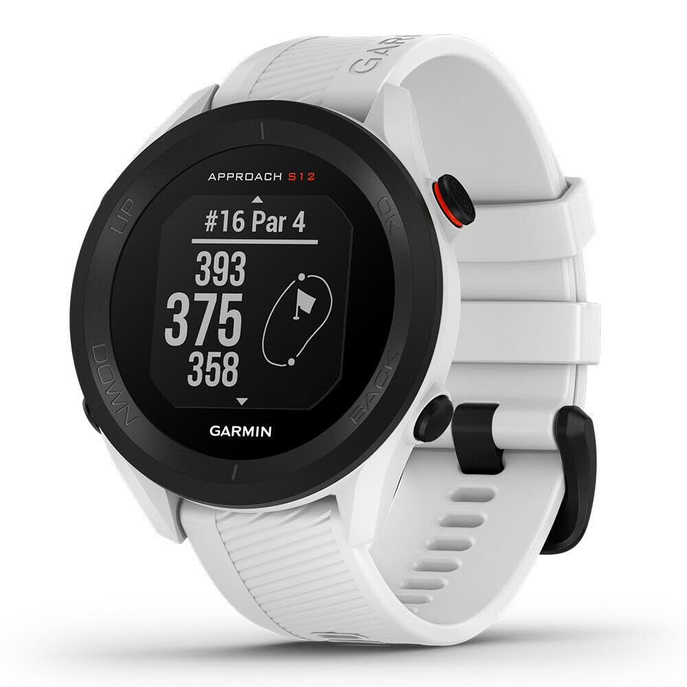 Garmin Approach S12, orologio da golf GPS facile da usare, 42k+campi precaricati, bianco, 010-02472-02