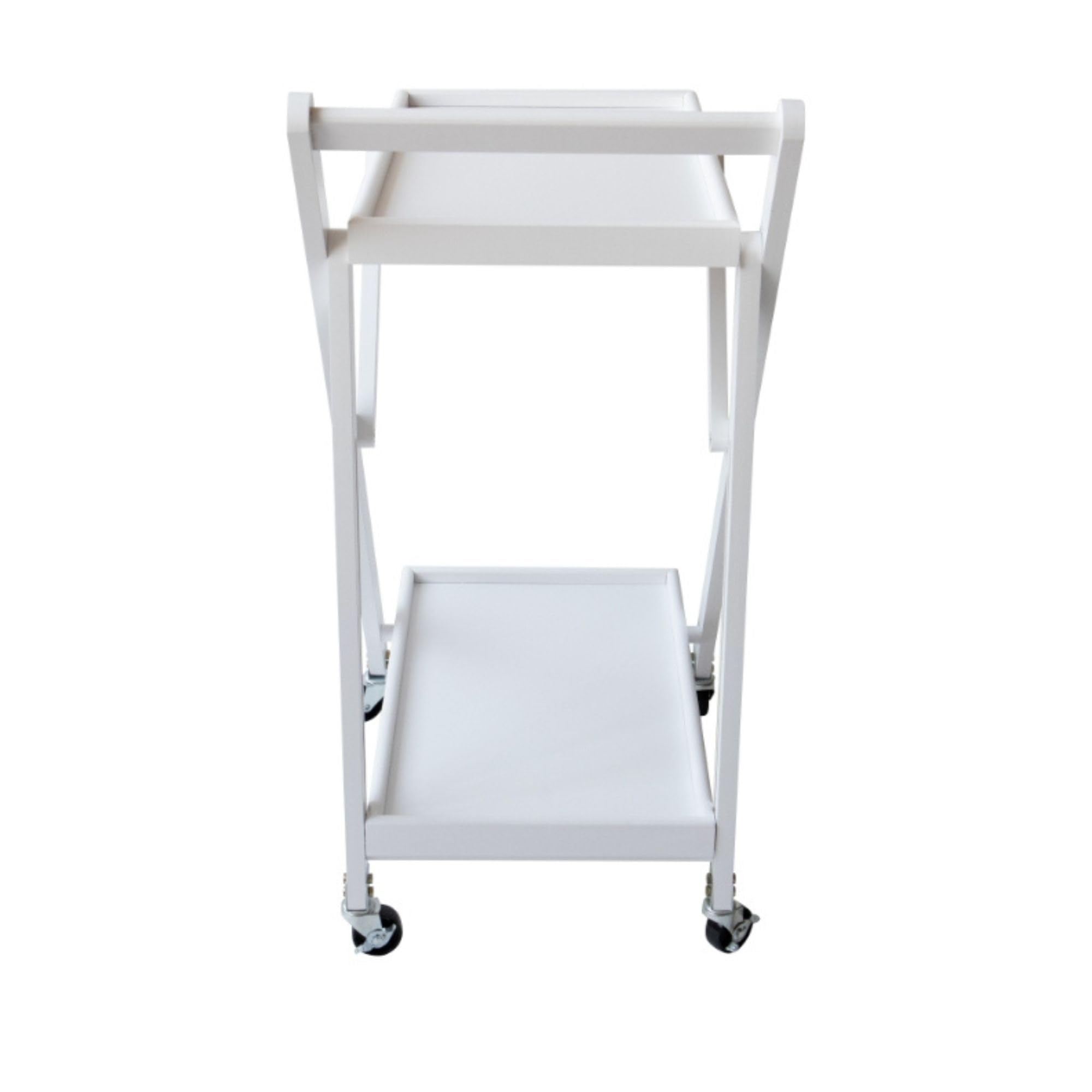Camarera Plegable con Ruedas Carro de Servicio Plegable 65x40x85cm Color Blanco
