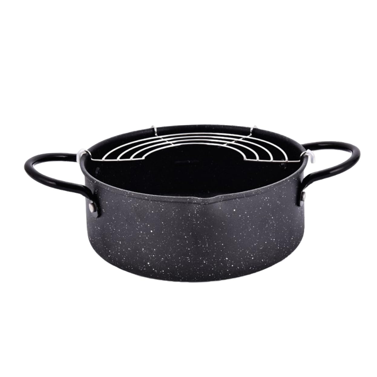 PRETYZOOM Deep Fryer Pot Iron Mini Fryer Household Small Frying Pan Filter Induction Hob Gas Stove Heat Conductive
