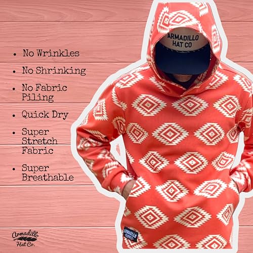 Armadillo Hat Co. Scottsdale Hoodie – Poly Blend, Quick Dry Super Stretch, Ultimate All Day Men’s Pullover Orange3