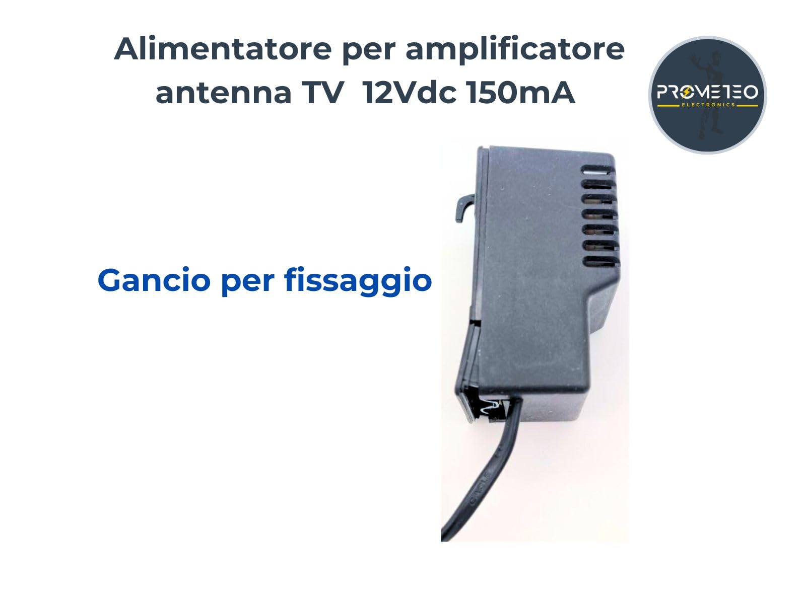 Alimentatore per amplificatore antenna TV 12Vdc 150mA 2 uscite con spina Led - modello ALX122