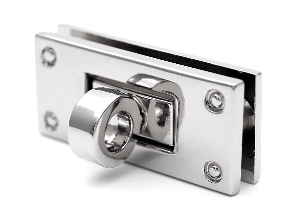 CRAFTMEMORECRAFTMEMORE 1pc 1-3/8" Twist Locks Purse Closure Clasp Turn Lock for Bag Purse Making Accessories L70 (Silver)